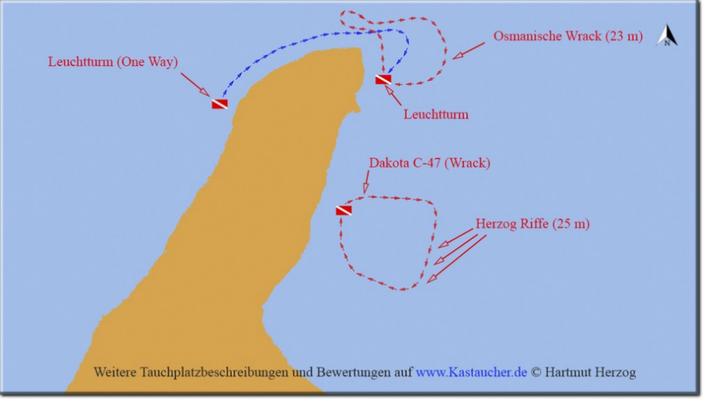 Tauchplatzkarte Kas und Umgebung